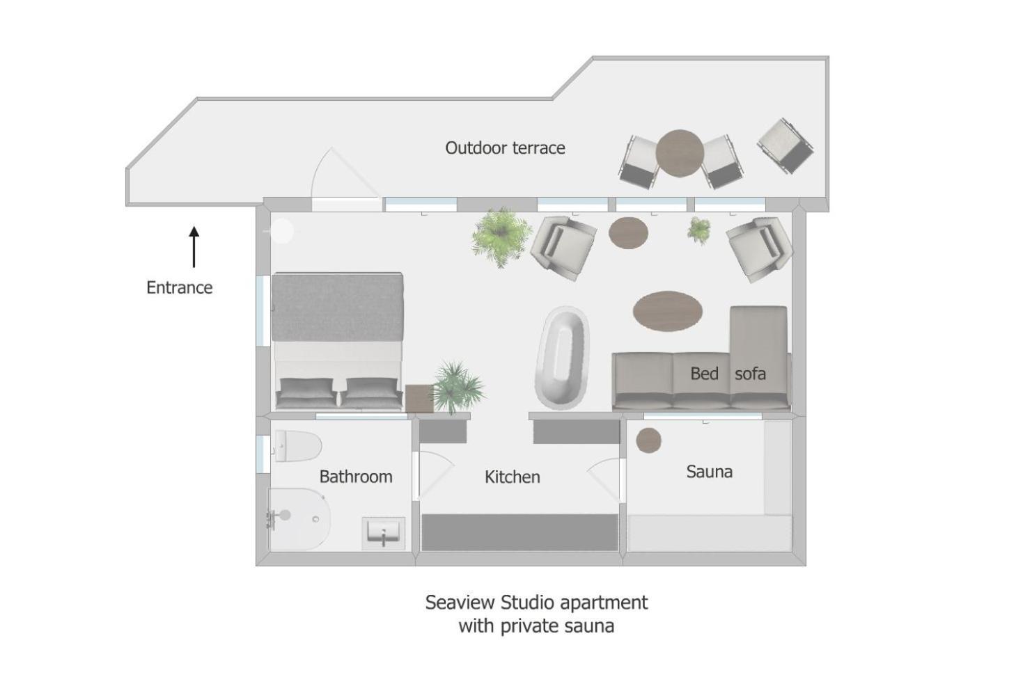 Lovely studio apartment seaview&private sauna Lerum Exterior foto